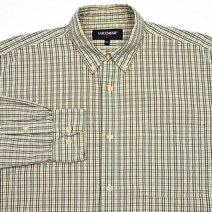 VTG Lucchese Sport Mens M/L Shirt Button Down Long Sleeve Plaid‎ Cotton Western